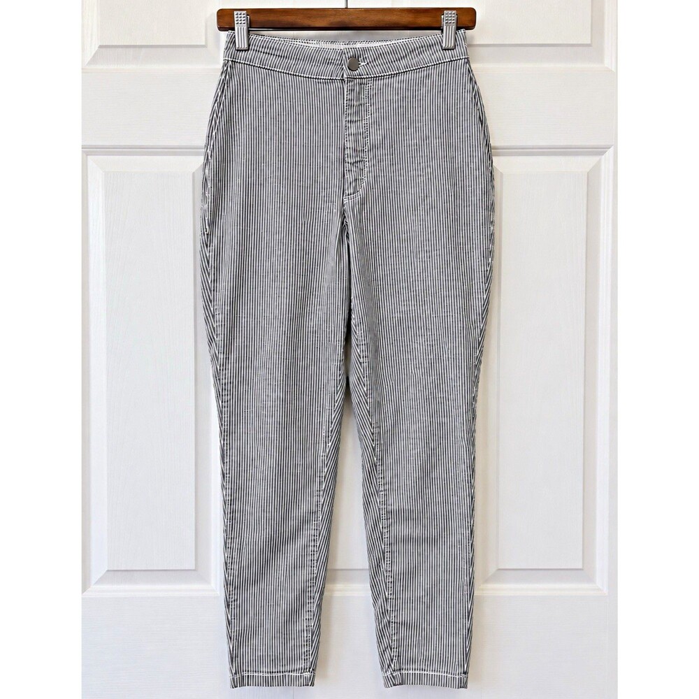 Free People Striped Skinny Pants Small Stretch High Rise Coastal Boho Y2K